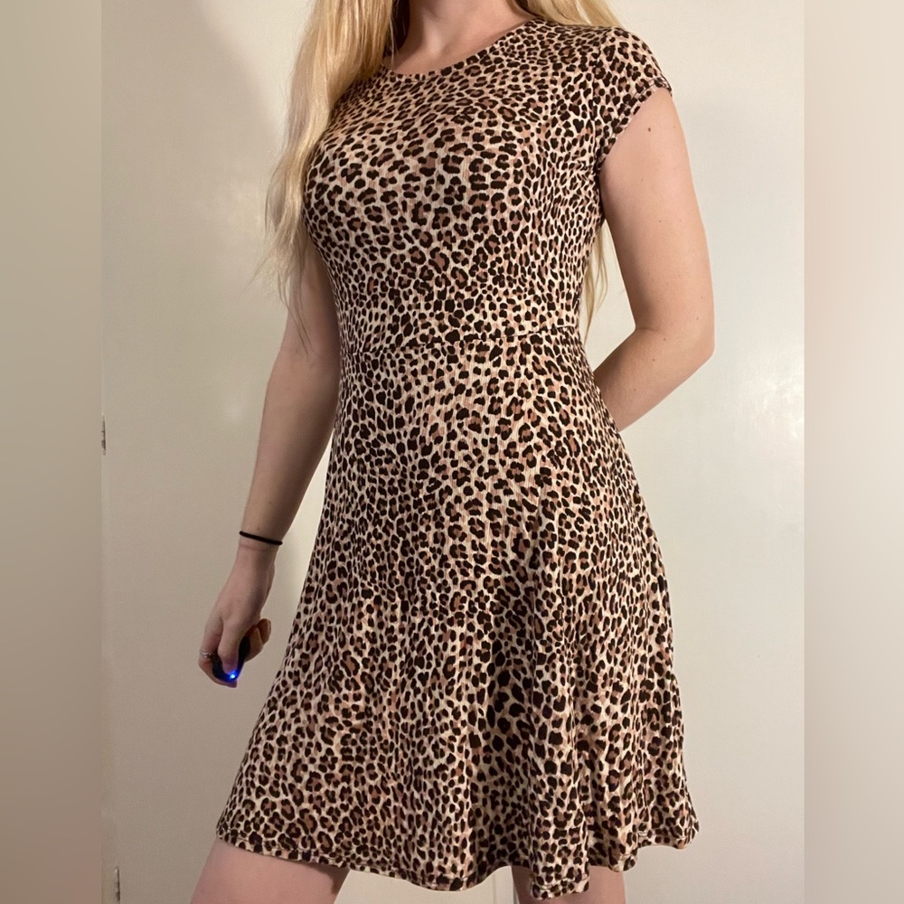 Midi Dress Cheetah/Leopard Print by Art Class